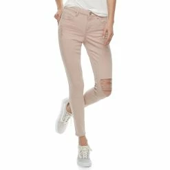Juniors' SO® Color Twill Jeggings -Cheap SO Store 3273865 Blush Destructed