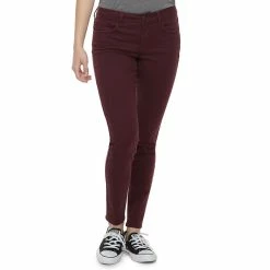 Juniors' SO® Color Twill Jeggings -Cheap SO Store 3273865 Burgundy