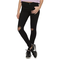 Juniors' SO® Color Twill Jeggings -Cheap SO Store 3273865 Destructed Black