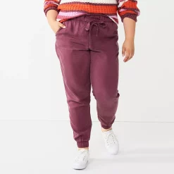 Juniors' Plus Size SO® High Rise Paperbag Jogger Pants -Cheap SO Store 3784612 Plum Prune