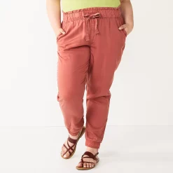 Juniors' Plus Size SO® High Rise Paperbag Jogger Pants -Cheap SO Store 3784612 Virginia Mauve