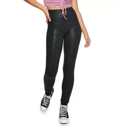 Juniors' SO® Sporty High Waisted Long Leggings -Cheap SO Store 4341243 Tonal Black Cheetah
