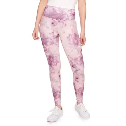 Juniors' SO® Sporty High Waisted Long Leggings -Cheap SO Store 4341243 Wine Tie Dye