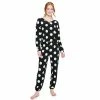Juniors' SO® Boxy Long Sleeve Pajama Top & Pajama Pants Set -Cheap SO Store 5044482 Black Dot