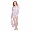 Juniors' SO® Boxy Long Sleeve Pajama Top & Pajama Shorts Set -Cheap SO Store 5044484 Purple Sleep All Day