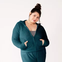 Juniors' Plus Size SO® Cozy Zip Hoodie -Cheap SO Store 5156039 Beaufort Blue