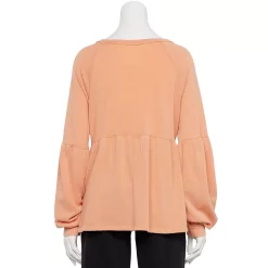 Juniors' SO® Long Sleeve Peplum Top -Cheap SO Store 5182200 ALT