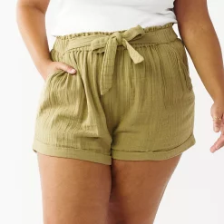Juniors' Plus Size SO® Camp Shorts -Cheap SO Store 5198568 Olive Sari