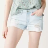 Juniors' SO® Low-Rise Shortie Shorts 1 Juniors' SO® Low-Rise Shortie Shorts -Cheap SO Store 5204499 Light Destructed