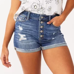 Juniors' SO® Super High Rise Curvy Shortie Shorts 13 Juniors' SO® Super High Rise Curvy Shortie Shorts -Cheap SO Store 5220671 Medium Destruction