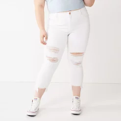 Juniors' Plus Size SO® Cropped Jeggings -Cheap SO Store 5237876 White