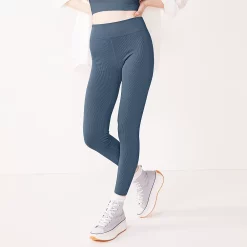 Juniors' SO® Seamless 7/8 Leggings -Cheap SO Store 5246938 Cyclone Blue