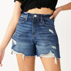 Juniors' SO® Super High Rise '90s Boyfriend Shorts -Cheap SO Store 5247866 Dark Dest