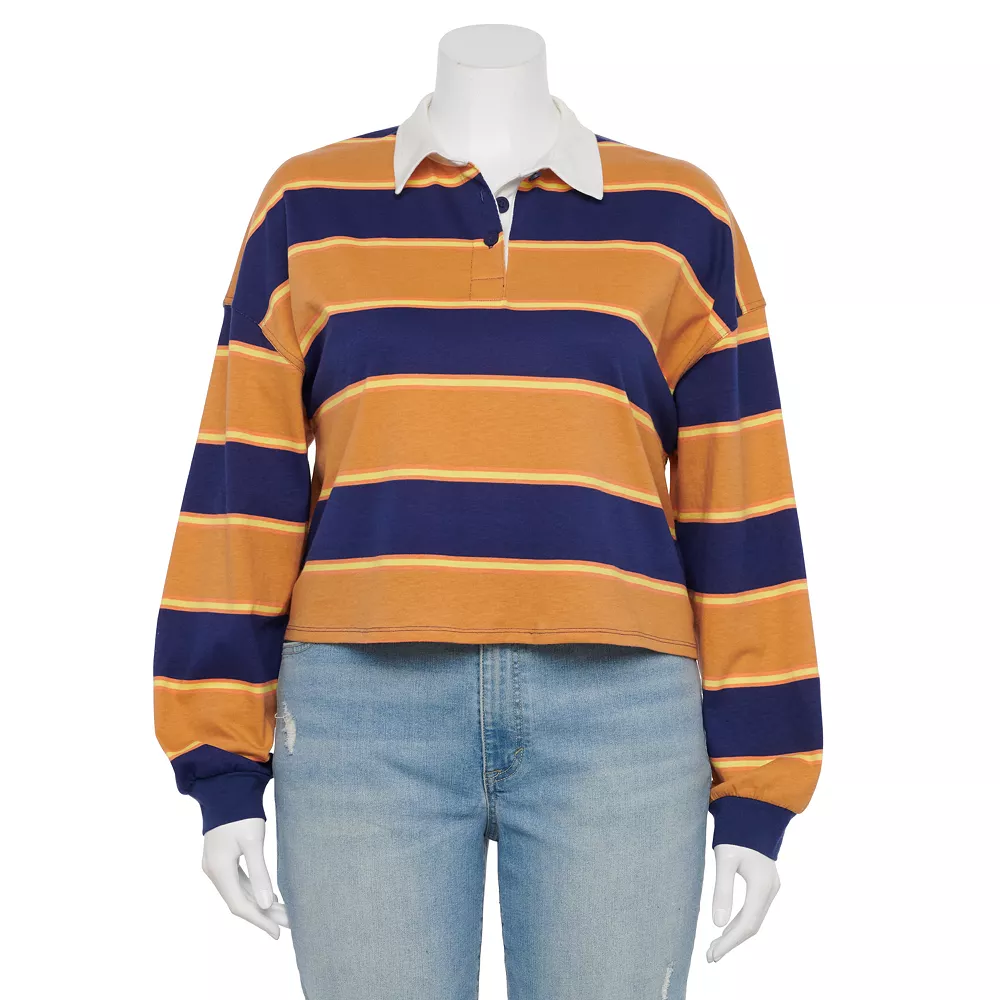 Juniors' Plus Size SO® Cropped Polo Shirt 8 Juniors' Plus Size SO® Cropped Polo Shirt - Image 6