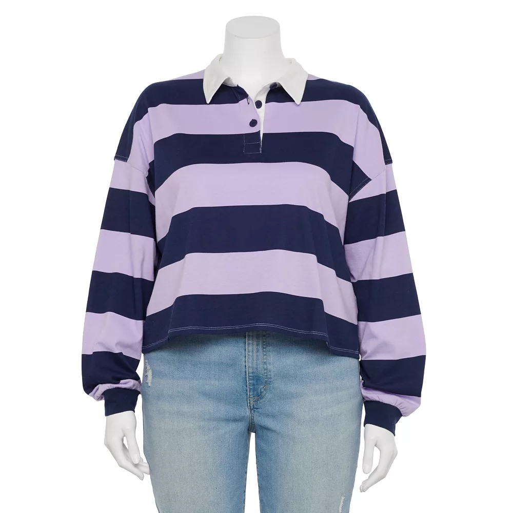 Juniors' Plus Size SO® Cropped Polo Shirt 6 Juniors' Plus Size SO® Cropped Polo Shirt - Image 4