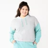 Juniors' Plus Size SO® Cropped Hoodie -Cheap SO Store 5304659 Teal Colorblock
