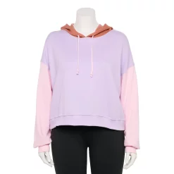 Juniors' Plus Size SO® Cropped Hoodie -Cheap SO Store 5304659 Warm Colorblock