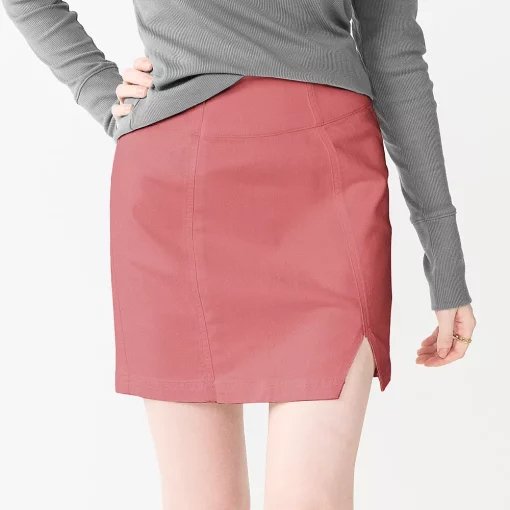 Juniors' SO® High-Rise Side Notch Mini Skirt -Cheap SO Store 5317466 Shabby Mauve