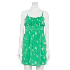 Juniors' SO® Tie Front Fit And Flare Mini Dress -Cheap SO Store 5341980 Green Floral