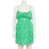 Juniors' Plus Size SO® Front-Tie Mini Fit And Flare Dress -Cheap SO Store 5342412 Green Floral