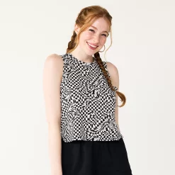 Juniors' SO® Muscle Tank -Cheap SO Store 5474332 Black Check