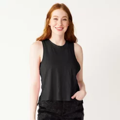 Juniors' SO® Muscle Tank -Cheap SO Store 5474332 Black Luxe