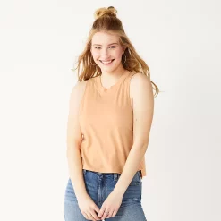 Juniors' SO® Muscle Tank -Cheap SO Store 5474332 Helios Peach