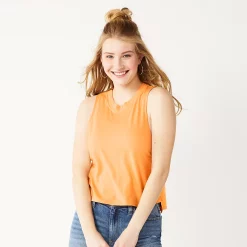 Juniors' SO® Muscle Tank -Cheap SO Store 5474332 Orange Macaroon