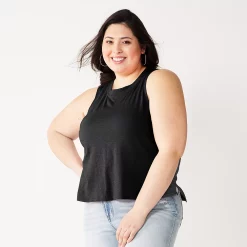 Juniors' Plus Size SO® Muscle Tank -Cheap SO Store 5474344 Black Luxe