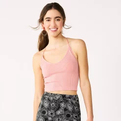 Juniors' SO® Seamless Lace Back Cami -Cheap SO Store 5508694 Pastel Petunia