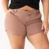 Juniors' Plus Size SO® Solid Chino Midi Shorts -Cheap SO Store 5509089 Cocoa Smoothie