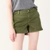 Juniors' SO® Chino Midi Shorts -Cheap SO Store 5509497 Infantry Olive