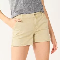 Juniors' SO® Chino Midi Shorts -Cheap SO Store 5509497 Warren Khaki