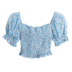 Juniors' SO® Smocked Waist Puff Sleeve Top -Cheap SO Store 5510719 ALT5