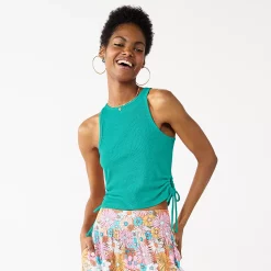 Juniors' SO® Side Keyhole Racerback Tank Top -Cheap SO Store 5513613 Dynasty Turq