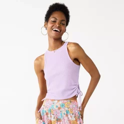 Juniors' SO® Side Keyhole Racerback Tank Top -Cheap SO Store 5513613 Enlighten Purple