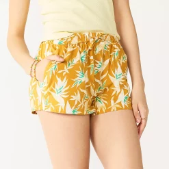 Juniors' SO® Drawstring Shorts -Cheap SO Store 5522412 Gold Tropical