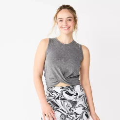 Juniors' SO® Twist Front Tank Top 13 Juniors' SO® Twist Front Tank Top -Cheap SO Store 5526659 Gray Texture