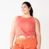 Juniors' Plus Size SO® Solid Cropped Twist-Front Tank -Cheap SO Store 5526785 Cassie