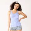 Juniors' SO® Double Scoopneck Tank Top -Cheap SO Store 5538823 Blue Stripe