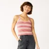 Juniors' SO® Cropped Wide Strap Cami -Cheap SO Store 5540093 Mauve Multi Stripe