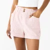 Juniors' SO® Striped Button-Front Paperbag Shorts -Cheap SO Store 5542957 Pale Mauve