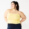 Juniors' Plus Size SO® Cropped Cinch-Waist Tank 2 Juniors' Plus Size SO® Cropped Cinch-Waist Tank -Cheap SO Store 5548387 Luminous Yellow