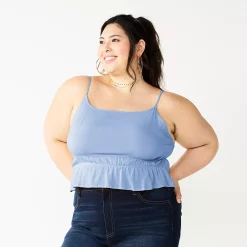 Juniors' Plus Size SO® Cropped Cinch-Waist Tank -Cheap SO Store 5548387 Palmer Peri