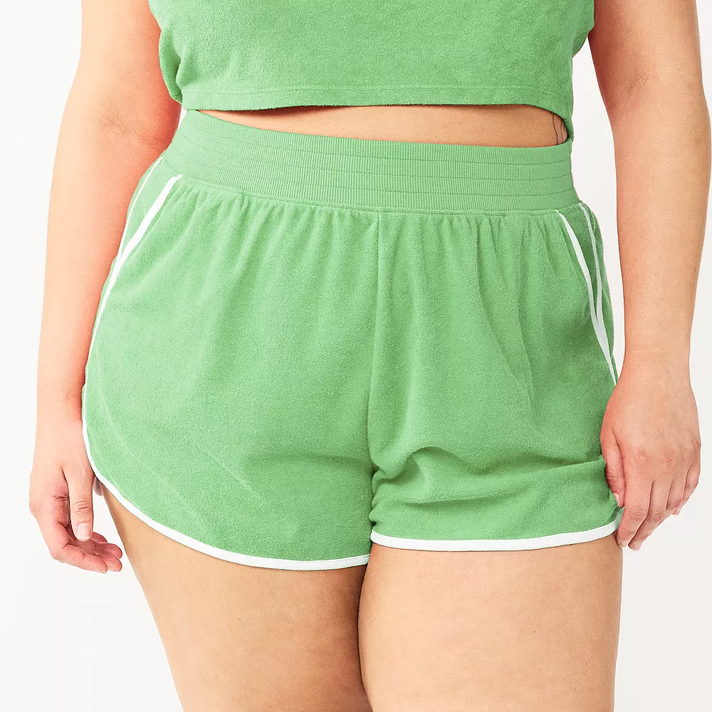 Juniors' Plus Size SO® Towel Terry Dolphin Shorts 4 Juniors' Plus Size SO® Towel Terry Dolphin Shorts - Image 2