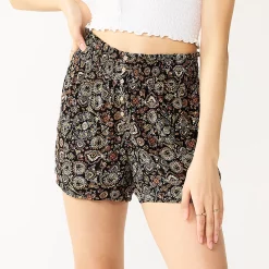 Juniors' SO® Print Button-Front Shorts 11 Juniors' SO® Print Button-Front Shorts -Cheap SO Store 5554101 Black Tile