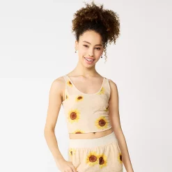 Juniors' SO® Cropped Towel Terry Scoop Neck Tank 15 Juniors' SO® Cropped Towel Terry Scoop Neck Tank -Cheap SO Store 5554318 Oat Heather Sunflower