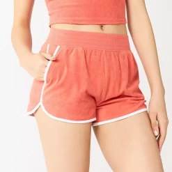 Juniors' SO® Towel Terry Dolphin Shorts -Cheap SO Store 5554414 Cassie Coral
