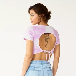 Juniors' SO® Cropped Yin-Yang Back Cut-Out Tee -Cheap SO Store 5555589 ALT