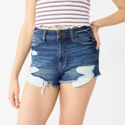 Juniors' SO® Super High-Rise Cutoff Shortie Shorts 12 Juniors' SO® Super High-Rise Cutoff Shortie Shorts -Cheap SO Store 5556980 Dark